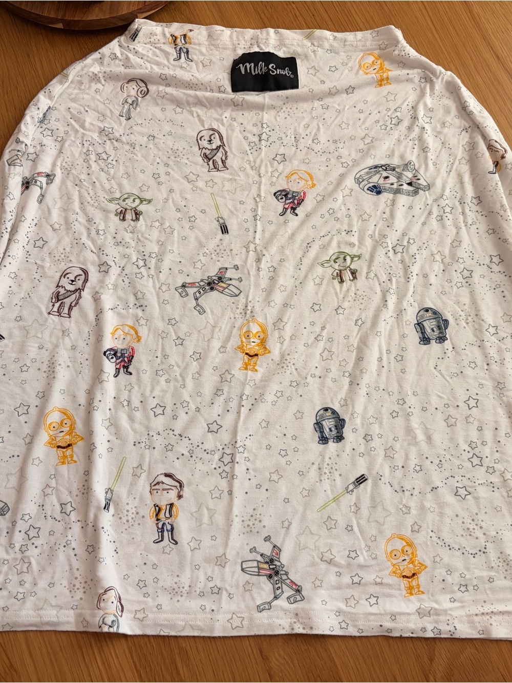 Milk Snob Infant White Star Wars Print nursing/Car Seat Cover